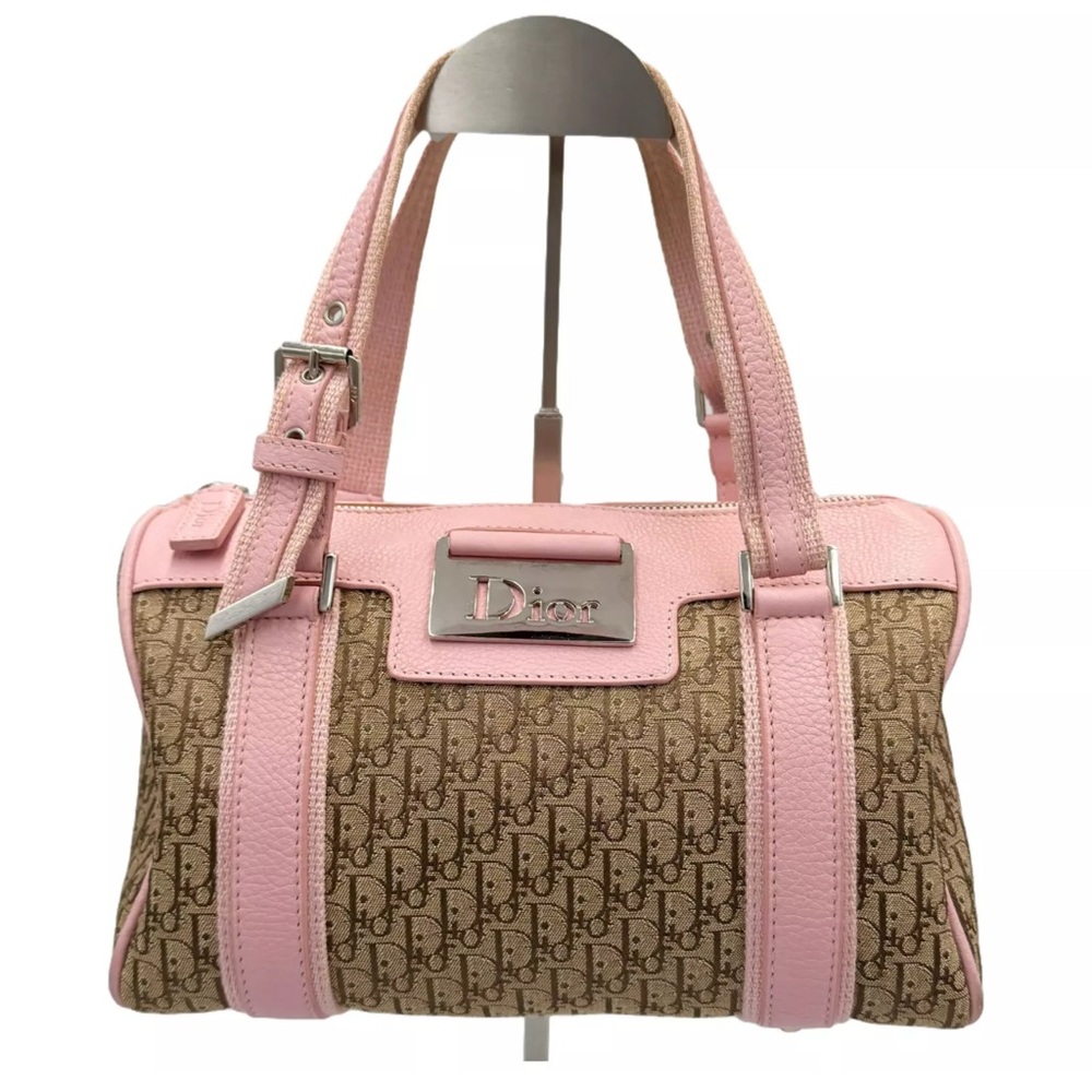 SOLDX RARE Auth Like New DIOR Street Chic Mini Boston Pink & Brown Women's Bag - Picture 3 of 14